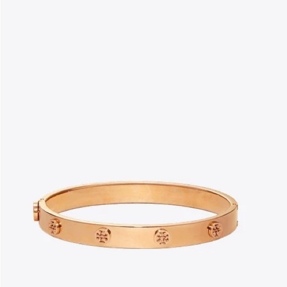 🔥Tory Burch Rose Gold Miller Hinge Stud Bangle - Picture 7 of 10
